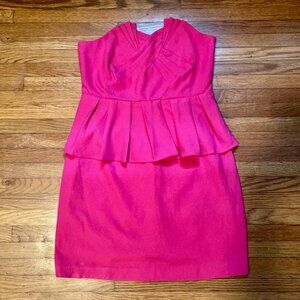 Pins & Needles Peplum Strapless Pink Mini Dress Sweetheart Neck Size 4